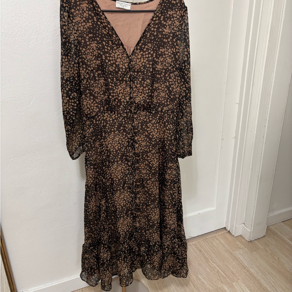 New dress forum Floral Black and Brown Women's maxi dress